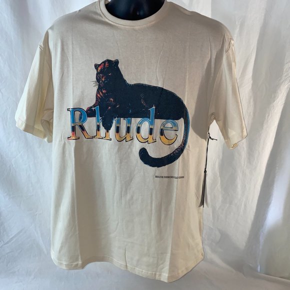 Rhude Panther Tee Size Small Off White T-Shirt SS22 NEW - Picture 8 of 10